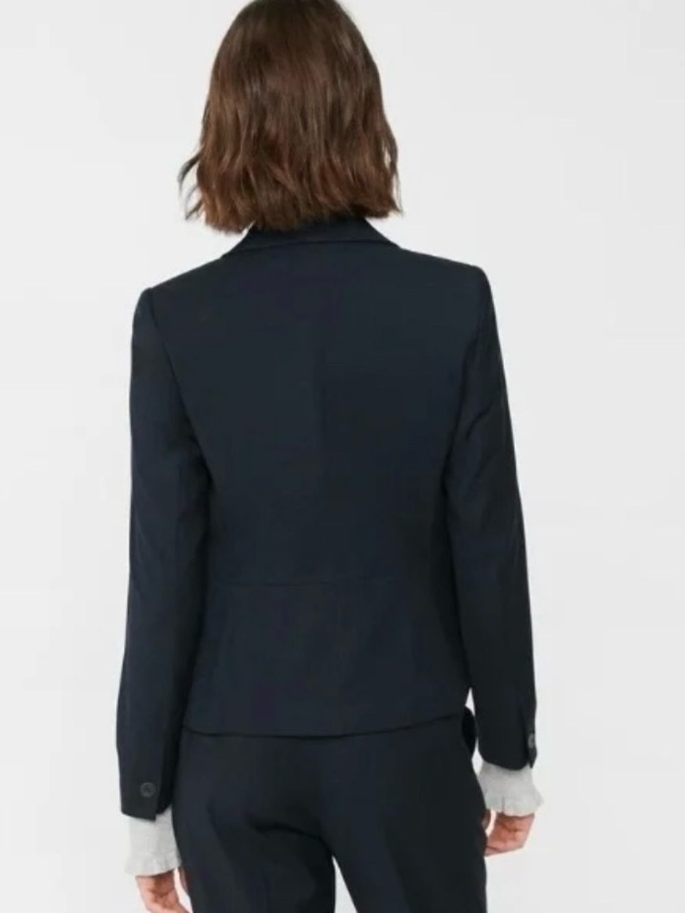 Mango MNG Navy One-Button Tailored Blazer | Classic Office Career Jacket - Picture 5 of 16